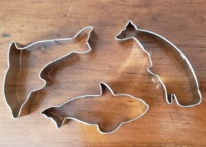 Cookie Cutter Set shaped like whales and dolphins