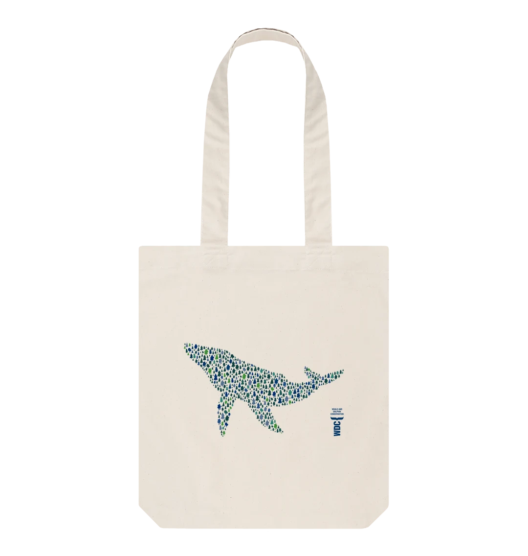 Whale store green whale tote bag