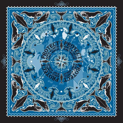 bandana adorned with right whale pattern